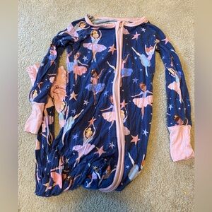 Little Sleepies Ballet Dancer Print zip Pajama Onesie